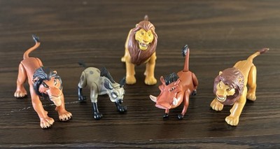 Disney The Lion King Fighting Action Figure Lot 5 Mufasa Scar Simba Pumbaa VTG