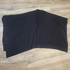 Barefoot Dreams Wrap Cape Cardigan Womens OS Open Black Draped Poncho