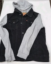 Levi's Black Denim Vest Hoodie  Youth Size Xl