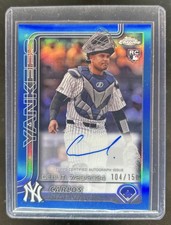 2025 Topps Chrome Carlos Narvaez Rookie Debut Auto RC Blue Refractor #/150