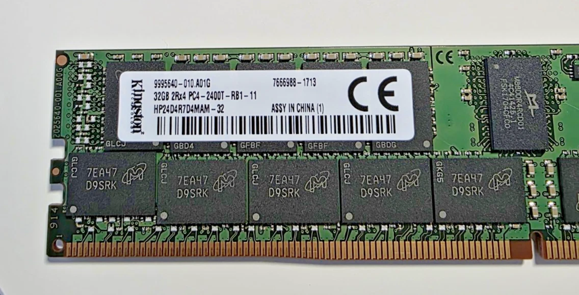 PC4-19200 (DDR4-2400) Bus Speed Server RAM 32 GB Capacity per