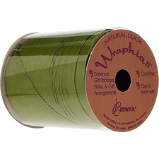 1/4 Inch Wide Olive Green Raffia Ribbon for Crafts 100 Yards Spool
