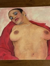 BEAUTIFUL VINTAGE  RISQUÉ PORTRAIT PAINTING SIGNED