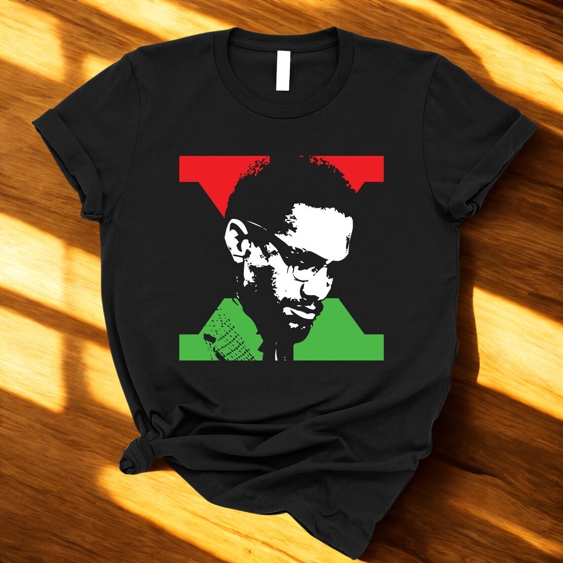 Malcolm X Vintage Graphic T-Shirt, Pan African Colors Tee, Civil Rights Icon