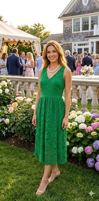 #ad #ad Simply Vera Vera Wang Emerald Green Lace Dress Sz L Summer Wedding Party Garden $16.99