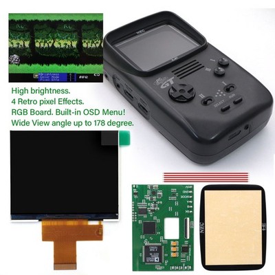 PCE GT 3.5'' 640x480 HD IPS LCD Screen RGB Board For PC Engine GT  BUILD OSD Menu