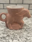 Frankoma Pottery Donkey Mug/Planter, Pink 1977