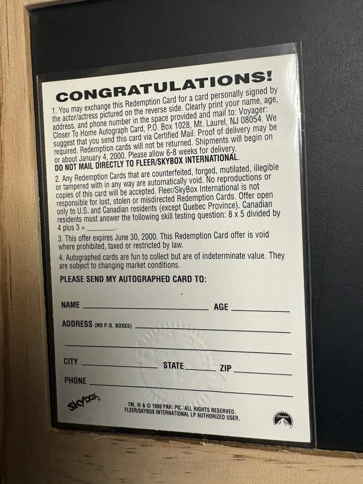 Star Trek Voyager 1998 Autograph Challenge            Sale is for all 11 cards  - Image 4 of 4