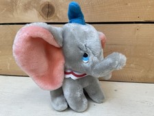 Vintage Stuffed Animal Disney Store Dumbo Plush Toy Elephant 8  Blue Hat