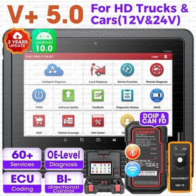 LAUNCH X431 PRO3S V+ 5.0 ELITE PRO5 Car Diagnostic Tool J2534 Programming Coding
