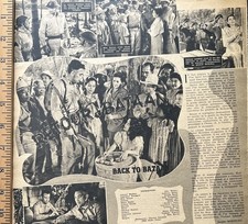 1947 Back To Bataan John Wayne French Ephemera Film Photo Clippings 28x38cm L&H