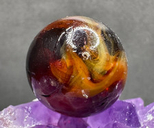 BIG Vintage JABO Translucent Amber Swirl Marble - .98" SHOOTER 