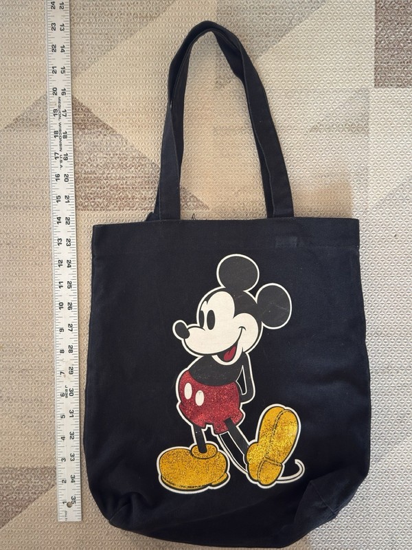 Vintage Walt Disney World Mickey Mouse Black Tote Bag