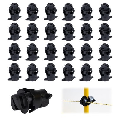 Mingya 25 Pcs Electric Fence Insulators Round Post Clips Electric Wire Insula...