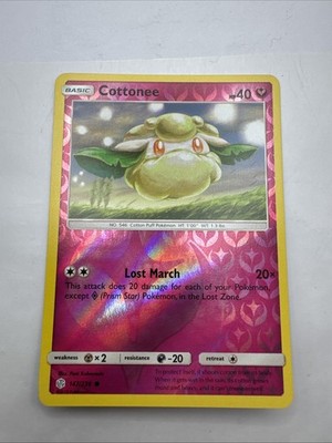 REVERSE HOLO Pokemon Sonne & Mond Kosmische Finsternis TCG Karte Cottonee 147/236