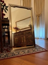 Specchiera Specchio Artigianale Acciaio Satinato e Ottone