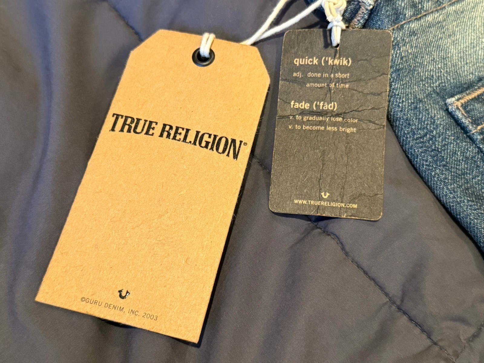 NWT $228 True Religion Dean Modern Dapered Jeans Quick Fade Denim 32 X 32 USA thumbnail 5