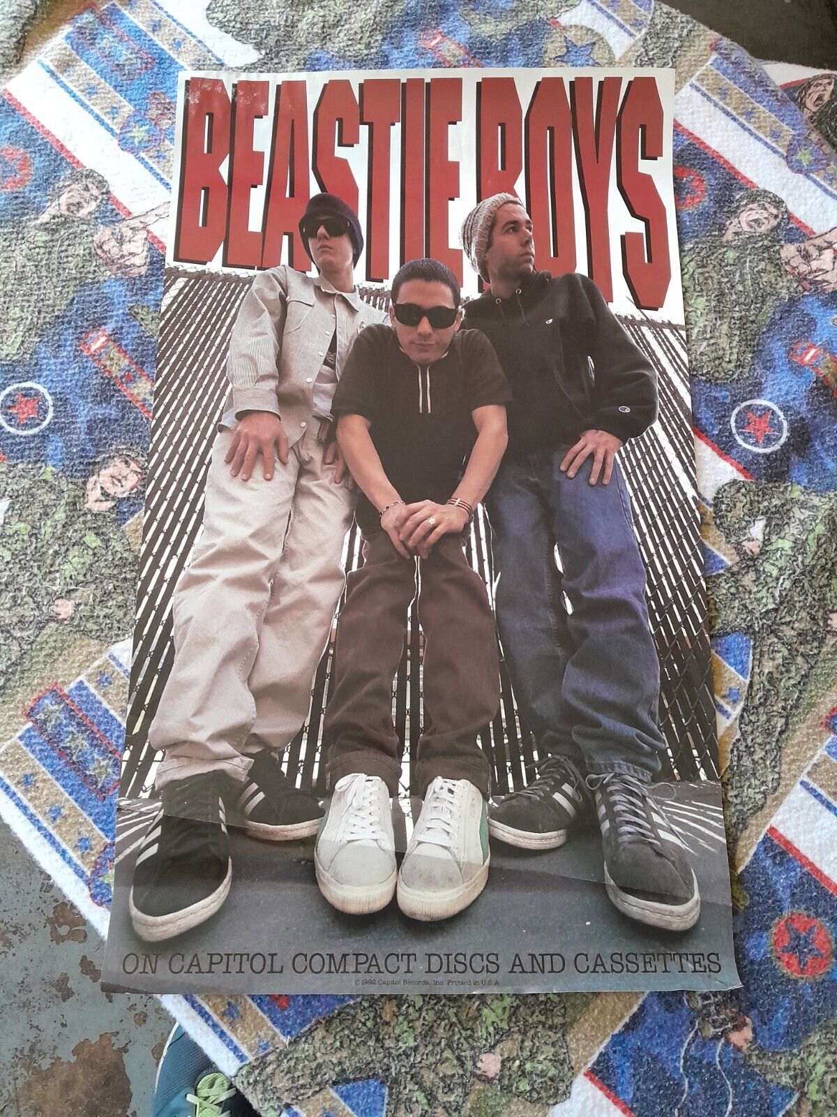 beastie boys rare 1992 promo poster HIP HOP RAP 90S BEASTIE BOYS AD ROCK  RUN DMC