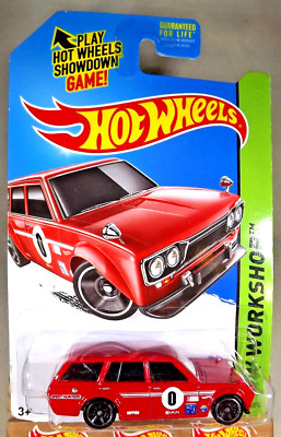 2014 Hot Wheels #206 HW Workshop '71 DATSUN BLUEBIRD 510 WAGON Red w/MC5 Sp