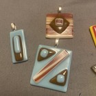Lot Of 6 Fused Art Glass Pendants  — photo 2