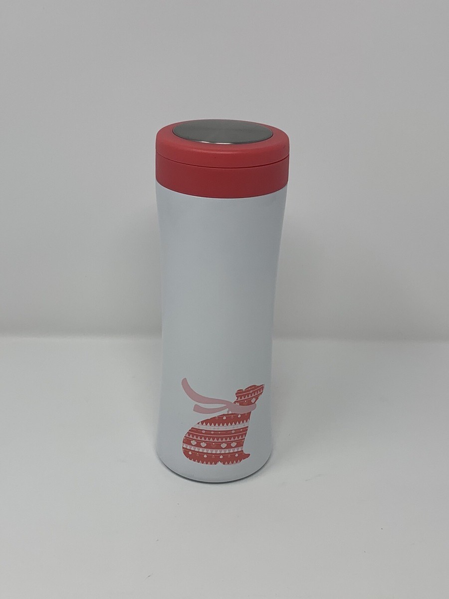 DAVIDS TEA Stainless Steel Tea Press Bear snowflake White/Pink