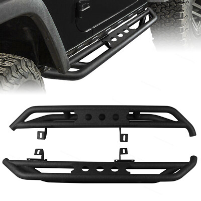 Black Steel Side Step Running Boards Nerf Bars For 07-18 Jeep