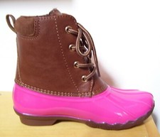 Laundry Girl Gavin-17K Pink Brown Rain Snow Duck Boots Sz 2