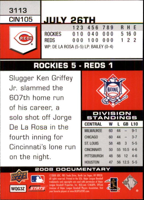 2008 Upper Deck Documentary Baseball Card 3113 Jay Bruce RC eBay