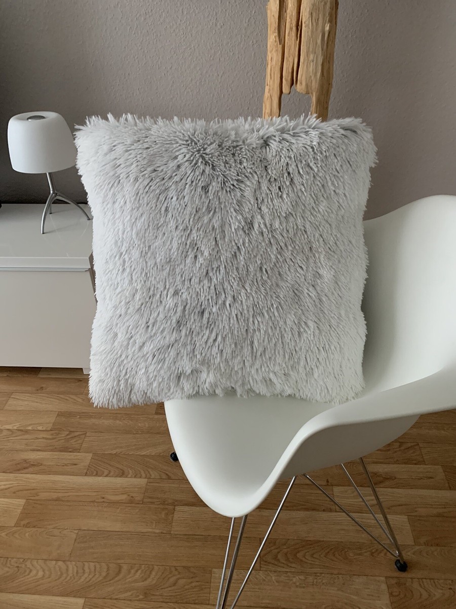 Kissen Fellimitat Fell Kuschelkissen Teddykissen Fransenkissen Fellkissen 60x60