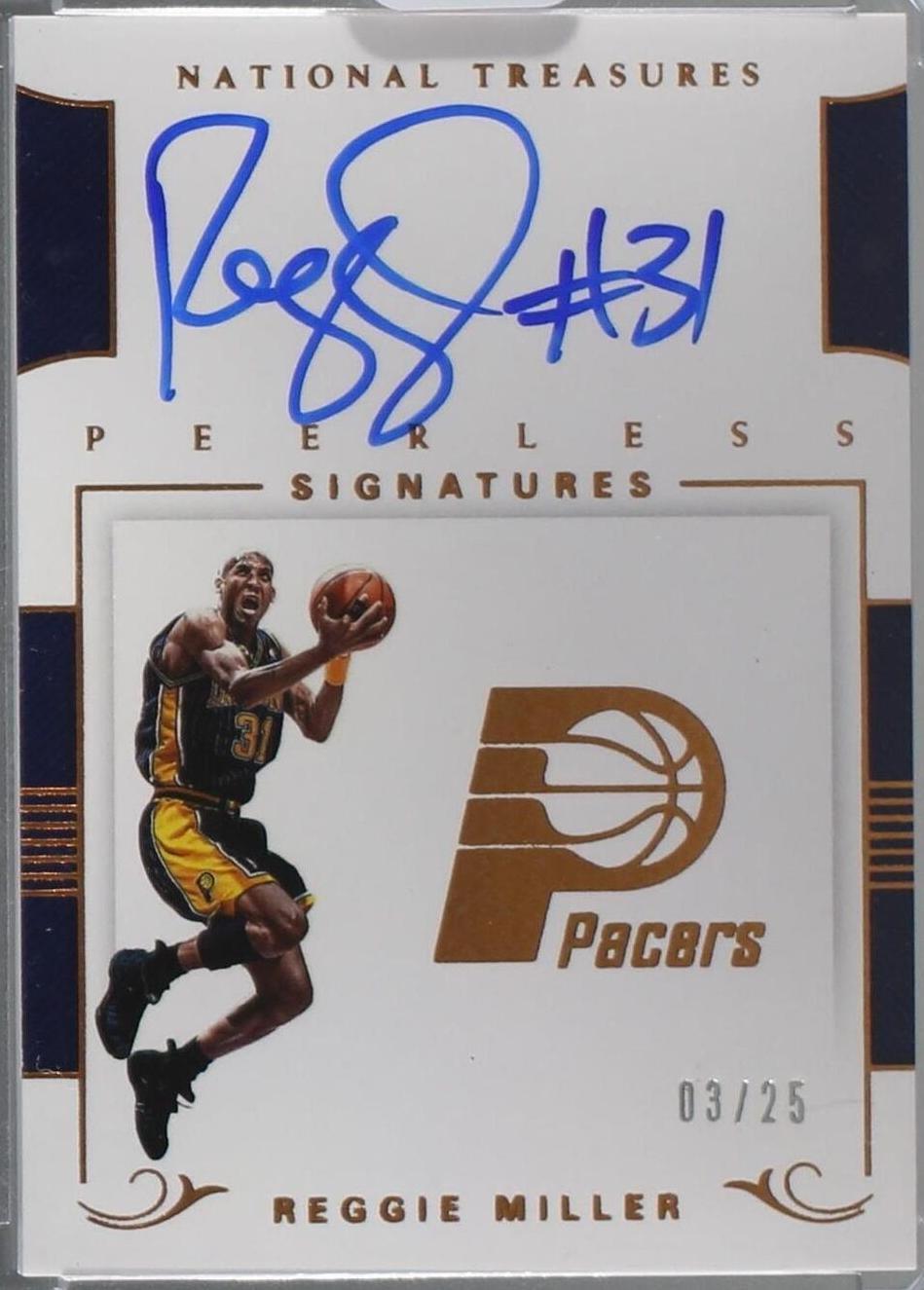 2017-18 Panini National Treasures - Peerless Signatures Reggie Miller # ...