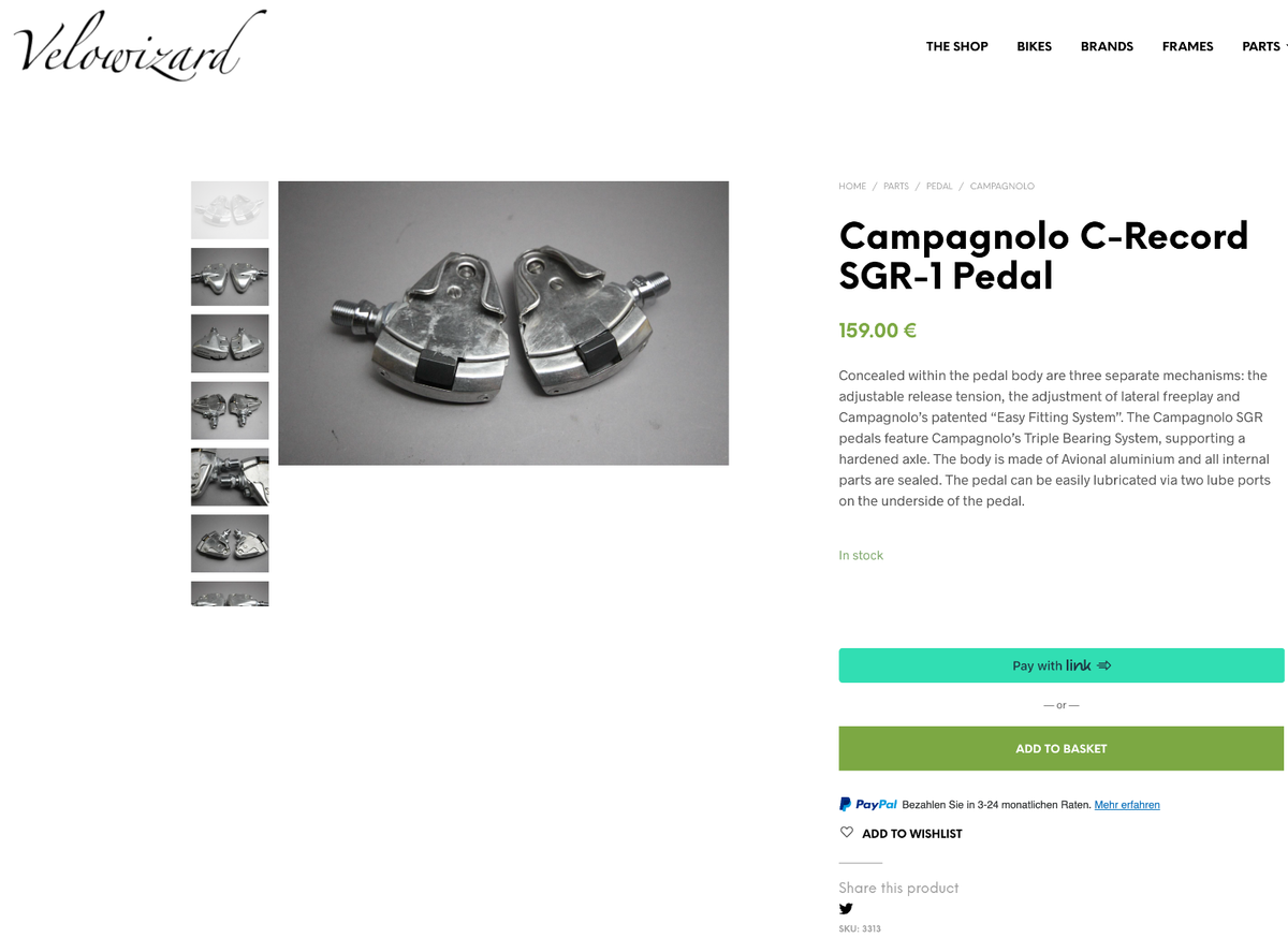 Campagnolo C Record SGR 1 Pedal / Click System / Silver / Pedale