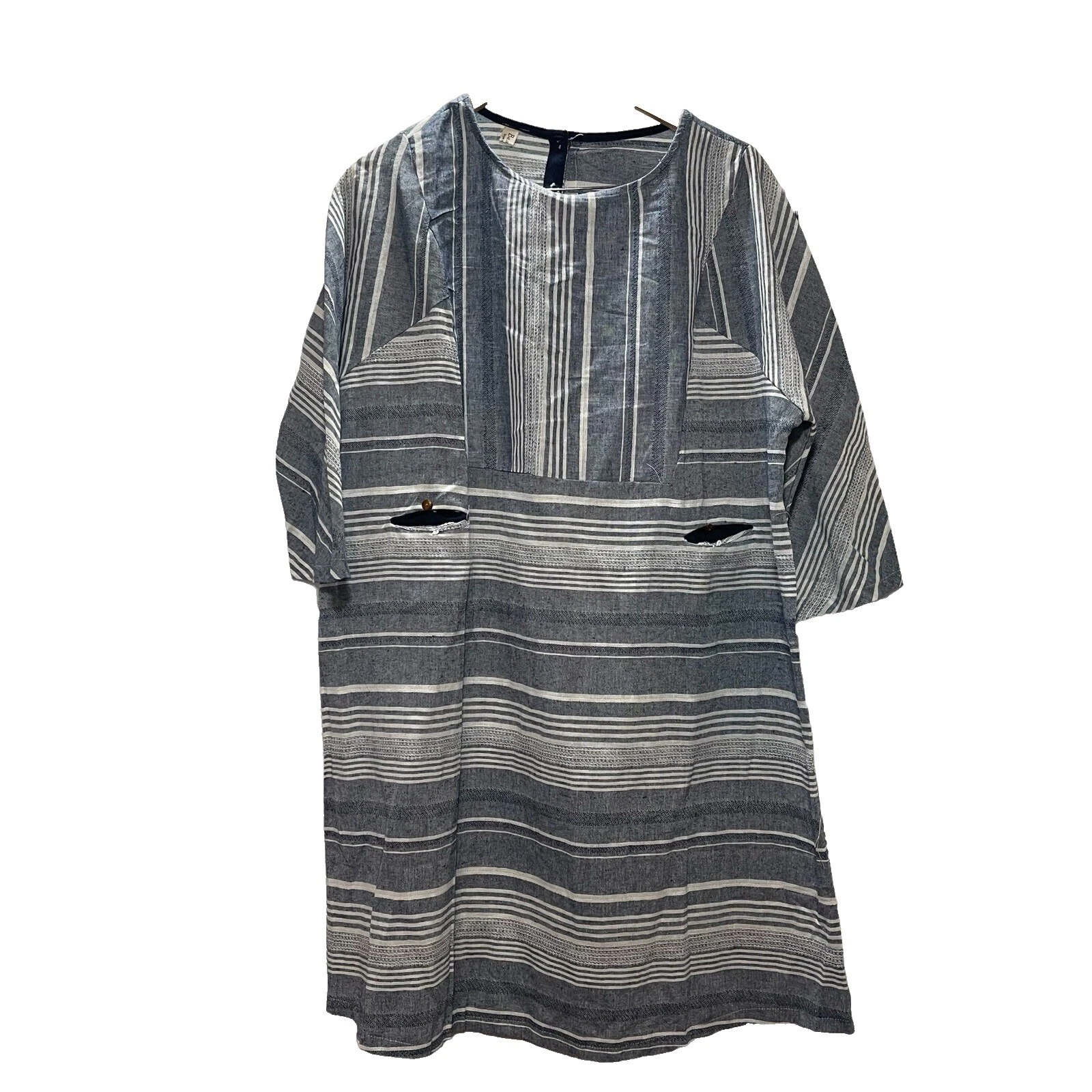 Cambio de lino geométrica vestidos para mujeres