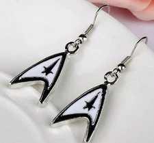 Star Trek Original Series Command Symbol French Wire Enamel Earrings