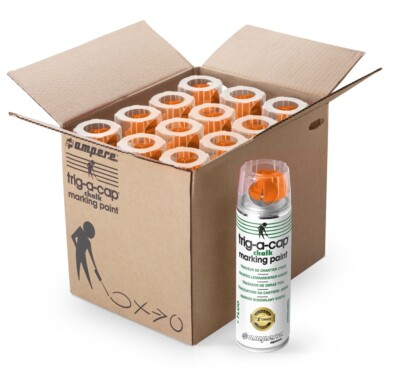  a.m.p.e.r.e.12er Pack  Kreidespray ORANGE TRIG A CAP für temporäre Markierung, 