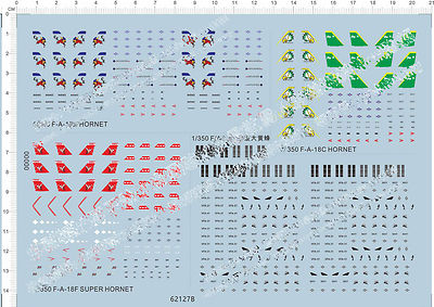 1/350 F/A-18C/D Hornet F/A-18E/F Super Hornet Model Kit Water Decal