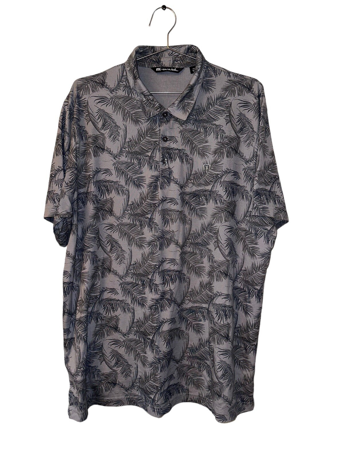 TRAVIS MATHEW Palm Leaf Feather Pattern Golf Polo… - image 1
