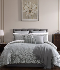 Hallmart Collectibles Camila 14 Piece Comforter Set, King - Gray