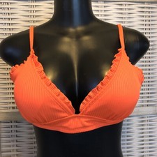 NWT Cupshe Bikini Top XS Orange Ruffle