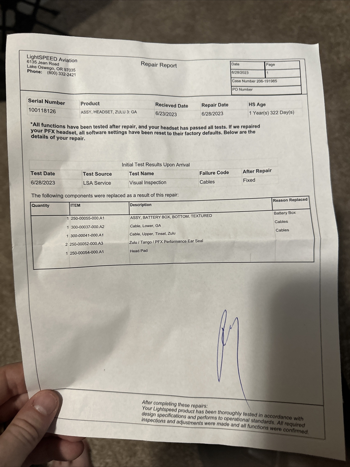 Lightspeed Zulu 3 ANR Aviation Headset Bluetooth Twin Plug Good Condition eBay