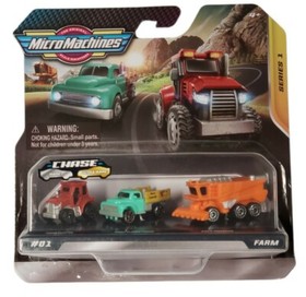 MICRO MACHINES STARTER PACKS SERIES 1 LOT of 2 #01 FARM #02 CONSTRUCTION 