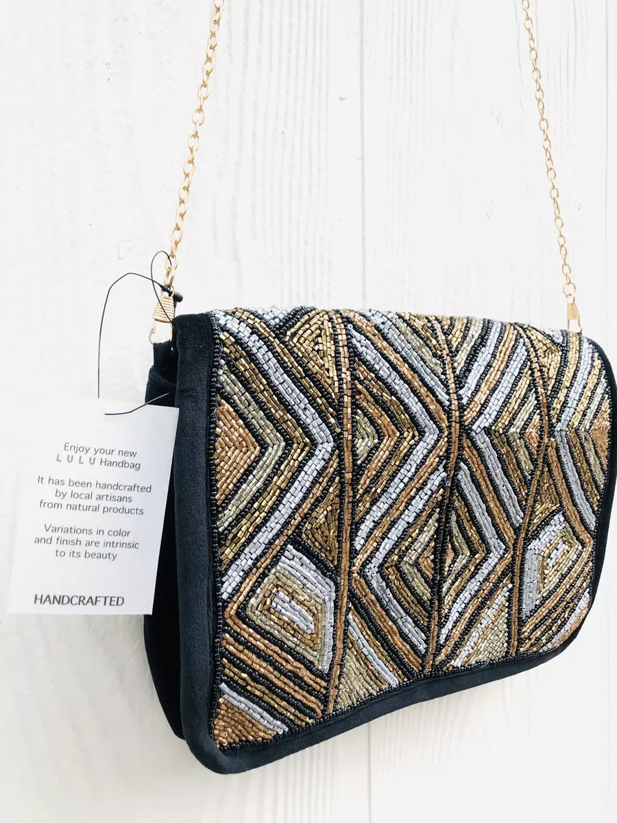 Velvet Chevron Crossbody/Clutch HandBag - all sales final