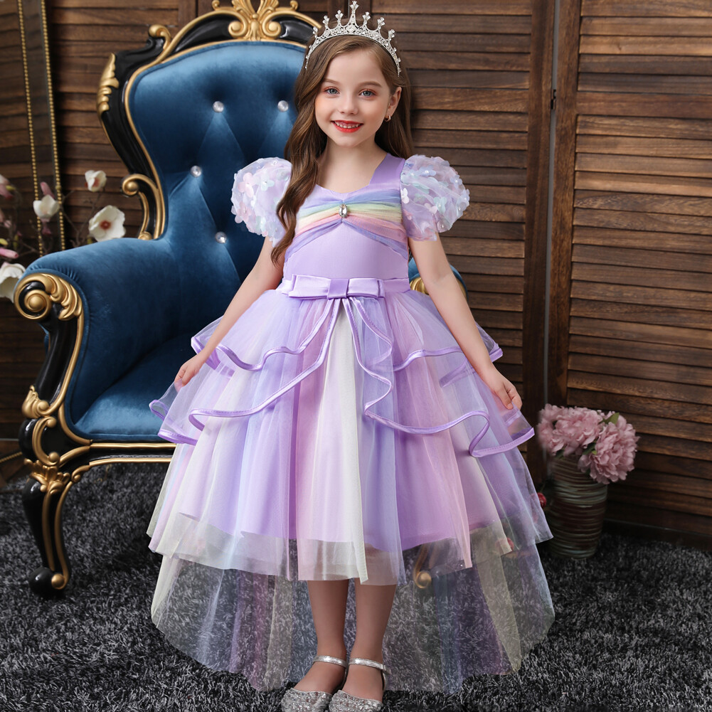 open lace back dress Kids Princess Dresses Children's Occasion Party Dress Birthday Dress –  dressblee