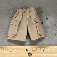 BE-CGS-CML: 1/12 Khaki Elastic Waist Cargo Shorts for 6" Action Figure