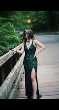 Neiman Marcus Sequin Dress (Forest green)