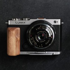 Wood L Handle Hand Grip  Aluminum Alloy Baseplate For Panasonic lumix S9 Camera