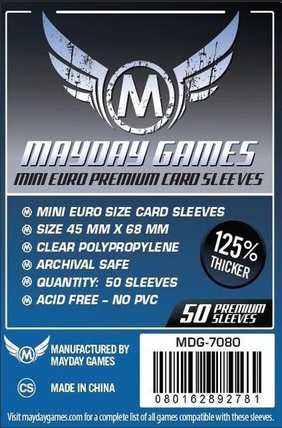 Mayday Mini Euro Card Sleeves (45x68mm) Premium MDG-7080 Pack of 3(150  Sleeves) | eBay