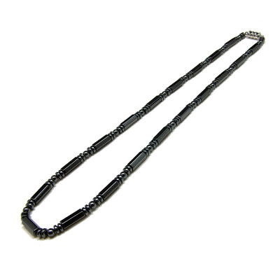 Accents Kingdom Men's Magnetic Hematite Black Tube Bead Necklace