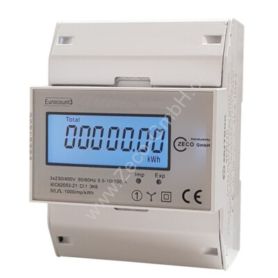 3 Phasen Stromzähler 100A Digital - Geeichter DIN Hutschienen Zähler Mit LCD Display