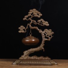 1550g Ancient Chinese Handcrafted Brass Exquisite pine tree incense burner 180