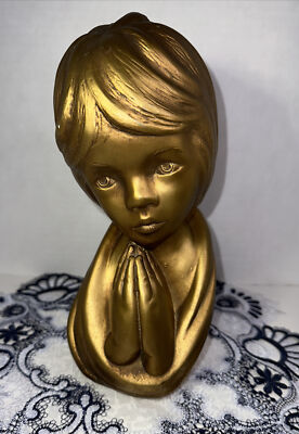 MCM Brown Glazed Bust Chalk Ware  Sculpture Vintage Vintage 60 main image 2